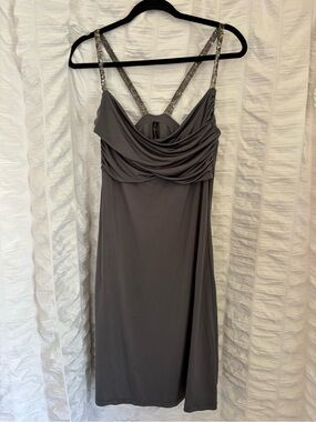 slinky grey sequin going out dress